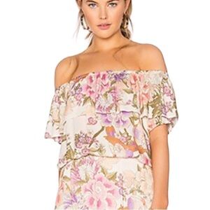 *Like New* Spell & The Gypsy Blue Skies Off The Shoulder Crop Top Size S